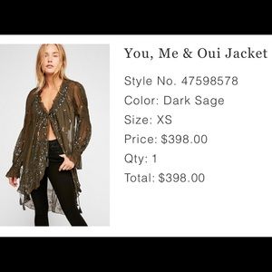 FREE PEOPLE STUNNING KIMONO JACKET, COVER UP. NEVER WORN!